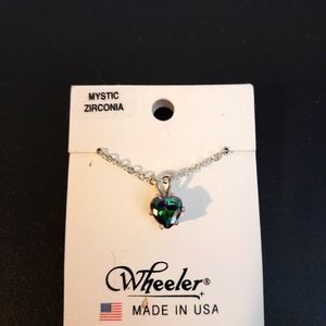 Wheeler Mystic Zirconia heart necklace